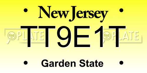 TT9E1T New Jersey License Plate