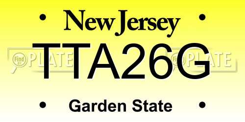 TTA26G New Jersey License Plate