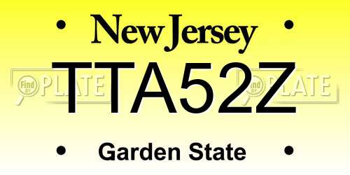 TTA52Z New Jersey License Plate