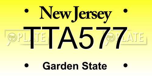 TTA577 New Jersey License Plate