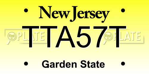 TTA57T New Jersey License Plate