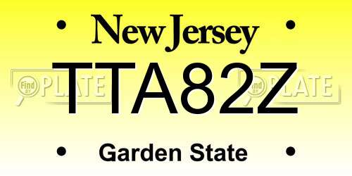 TTA82Z New Jersey License Plate