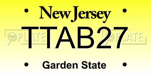 TTAB27 New Jersey License Plate