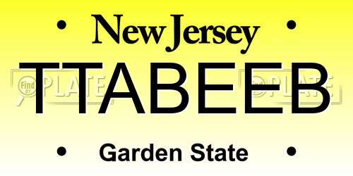 TTABEEB New Jersey License Plate