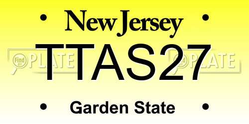 TTAS27 New Jersey License Plate