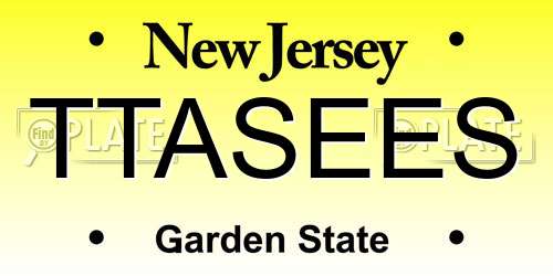 TTASEES New Jersey License Plate