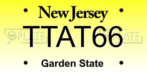 TTAT66 New Jersey License Plate