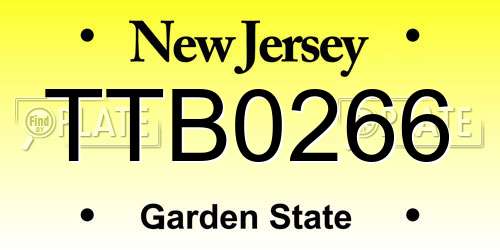 TTB0266 New Jersey License Plate