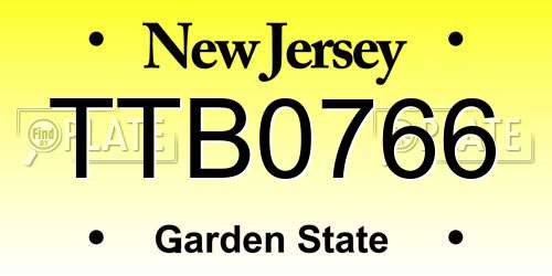 TTB0766 New Jersey License Plate