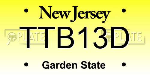 TTB13D New Jersey License Plate