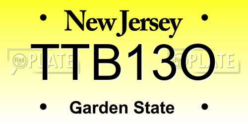TTB13O New Jersey License Plate