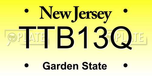 TTB13Q New Jersey License Plate