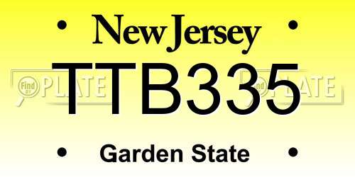 TTB335 New Jersey License Plate