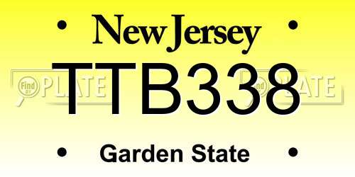 TTB338 New Jersey License Plate