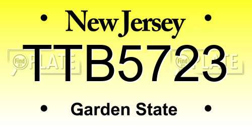 TTB5723 New Jersey License Plate