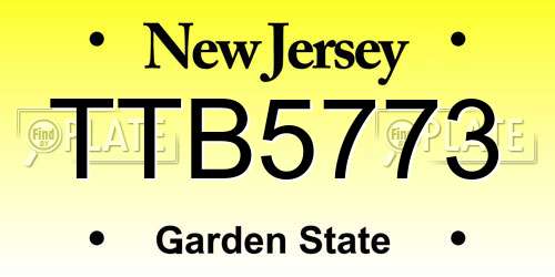 TTB5773 New Jersey License Plate