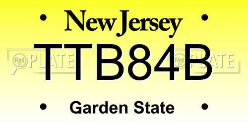 TTB84B New Jersey License Plate