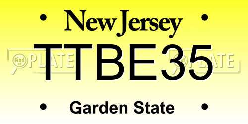 TTBE35 New Jersey License Plate
