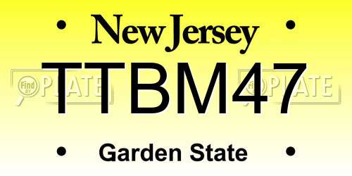 TTBM47 New Jersey License Plate