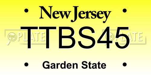 TTBS45 New Jersey License Plate