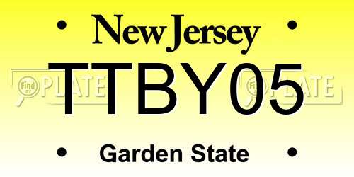 TTBY05 New Jersey License Plate