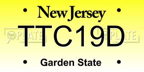 TTC19D New Jersey License Plate