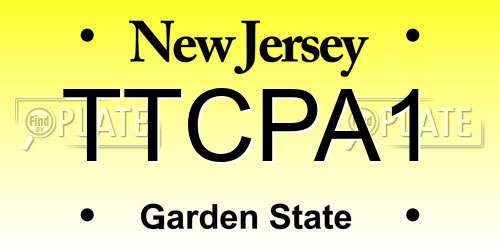 TTCPA1 New Jersey License Plate