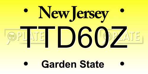 TTD60Z New Jersey License Plate