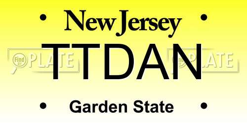 TTDAN New Jersey License Plate