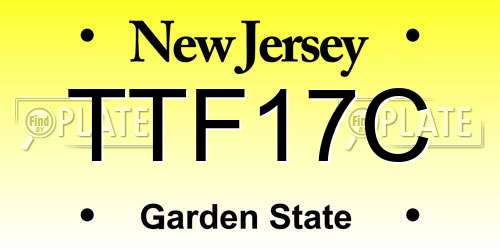 TTF17C New Jersey License Plate