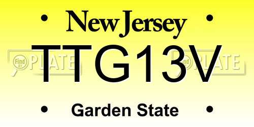 TTG13V New Jersey License Plate