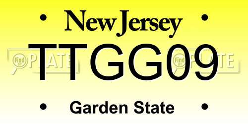 TTGG09 New Jersey License Plate