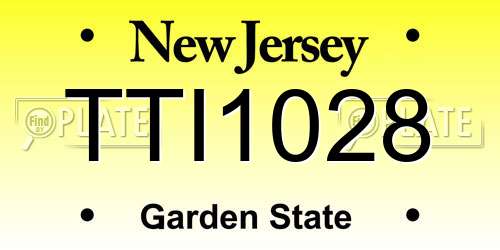 TTI1028 New Jersey License Plate
