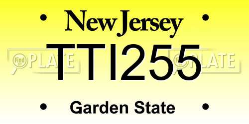TTI255 New Jersey License Plate