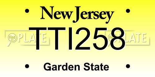 TTI258 New Jersey License Plate