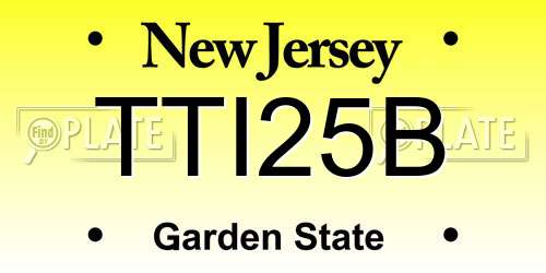 TTI25B New Jersey License Plate