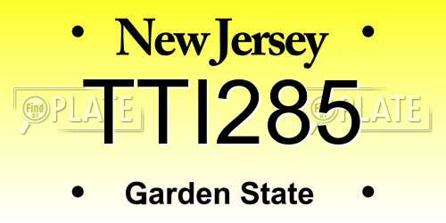 TTI285 New Jersey License Plate