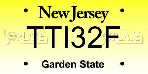 TTI32F New Jersey License Plate