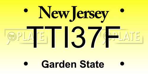 TTI37F New Jersey License Plate