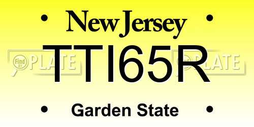 TTI65R New Jersey License Plate