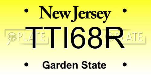 TTI68R New Jersey License Plate