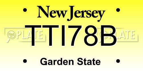 TTI78B New Jersey License Plate