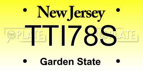 TTI78S New Jersey License Plate