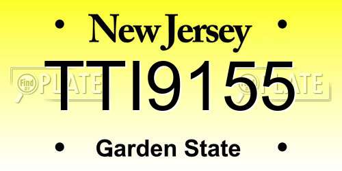 TTI9155 New Jersey License Plate