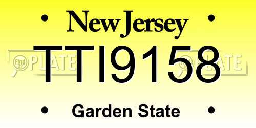 TTI9158 New Jersey License Plate