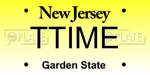 TTIME New Jersey License Plate