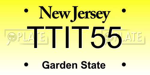 TTIT55 New Jersey License Plate