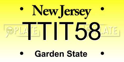 TTIT58 New Jersey License Plate