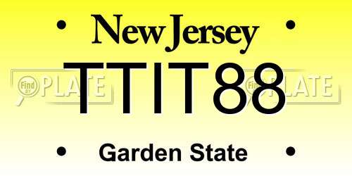 TTIT88 New Jersey License Plate