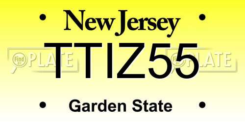 TTIZ55 New Jersey License Plate